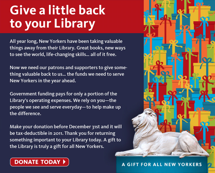 Give a little back to your library. Click here to donate today!