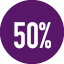 50% of goal badge