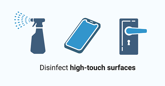 disinfect high touch surfaces