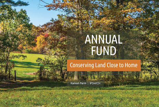 Fall photo of Kamon Farm and Annual Fund text