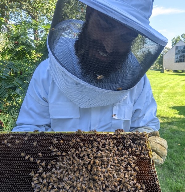 Nick Merlene with the Bees at Cox Reservation, cropped