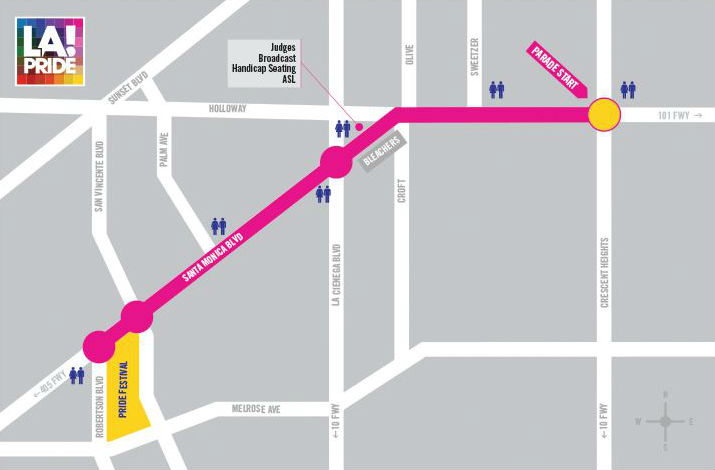 LA Pride Parade Route Map