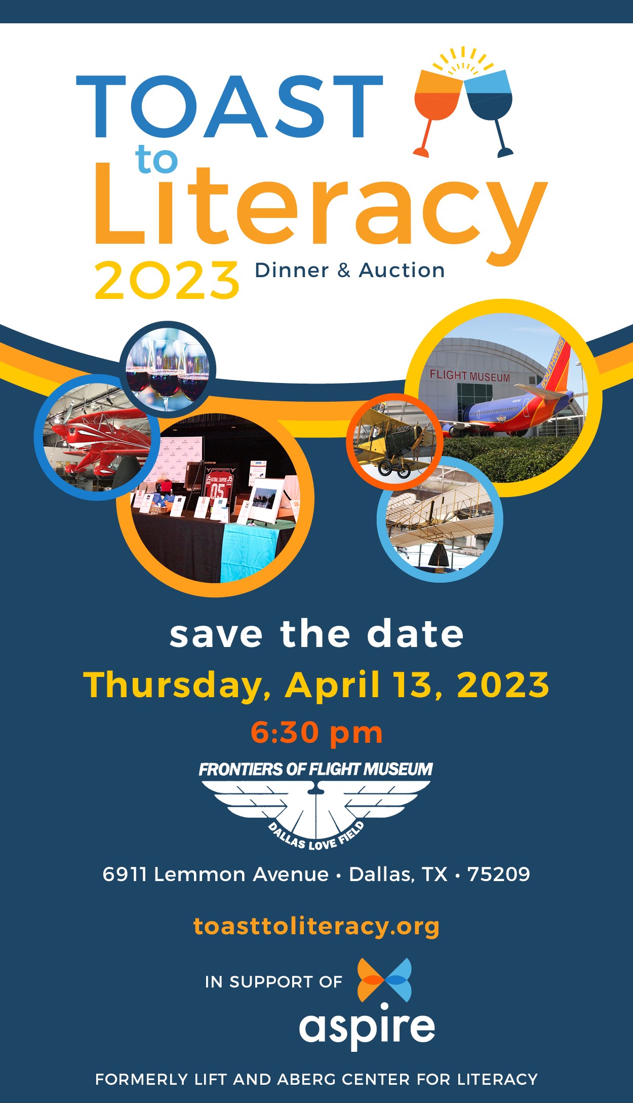 Toast to Literacy 2023 Save The Date