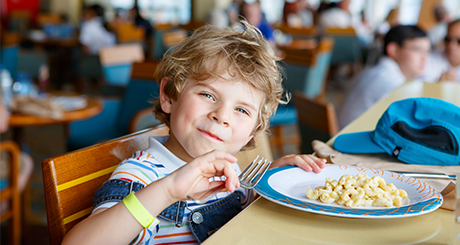 Kid eating from plate